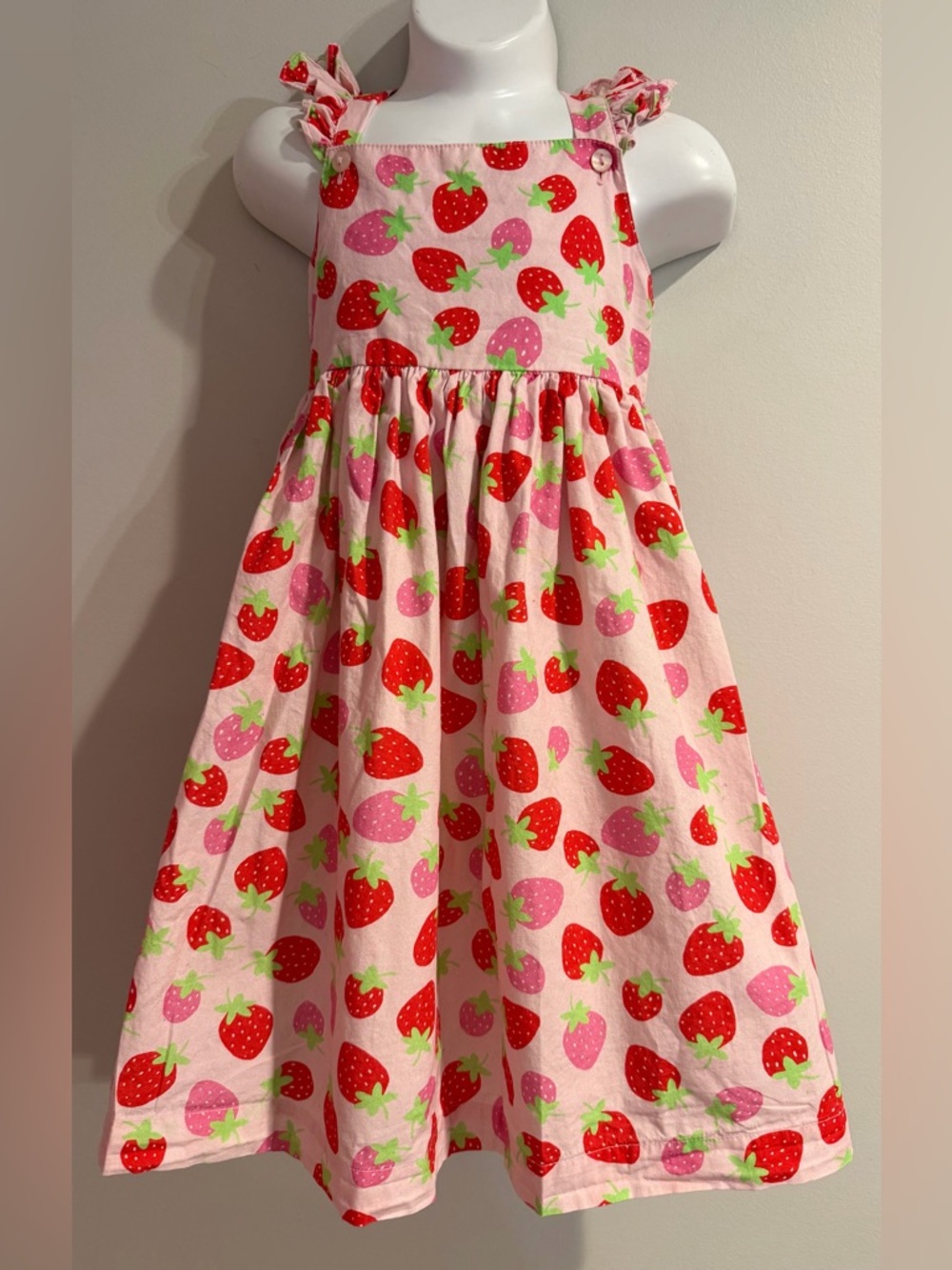 COTTON KIDS Boutique Girls Strawberry Ruffle Strappy Dress size 4